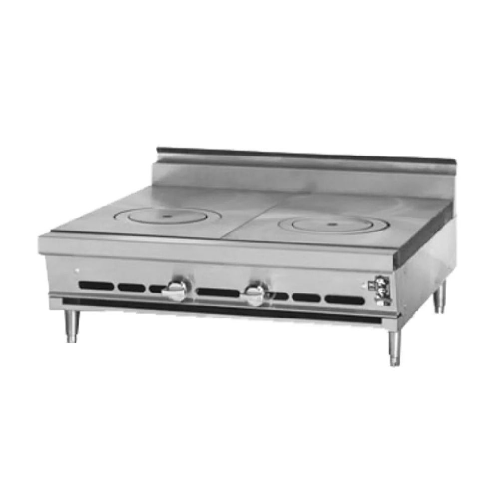 Montague Company C36-9A 36 Inch countertop gas range with 2 hot tops 70000 BTU Montague Company C36-9A 36 Inch countertop gas range with 2 hot tops 70000 BTU