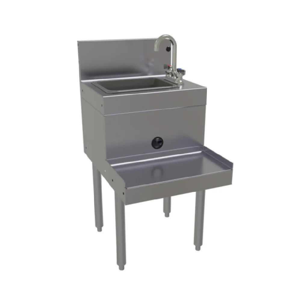 Glastender BSA-18R 18 Inch Underbar Blender Station with Dump Sink Stainless Steel