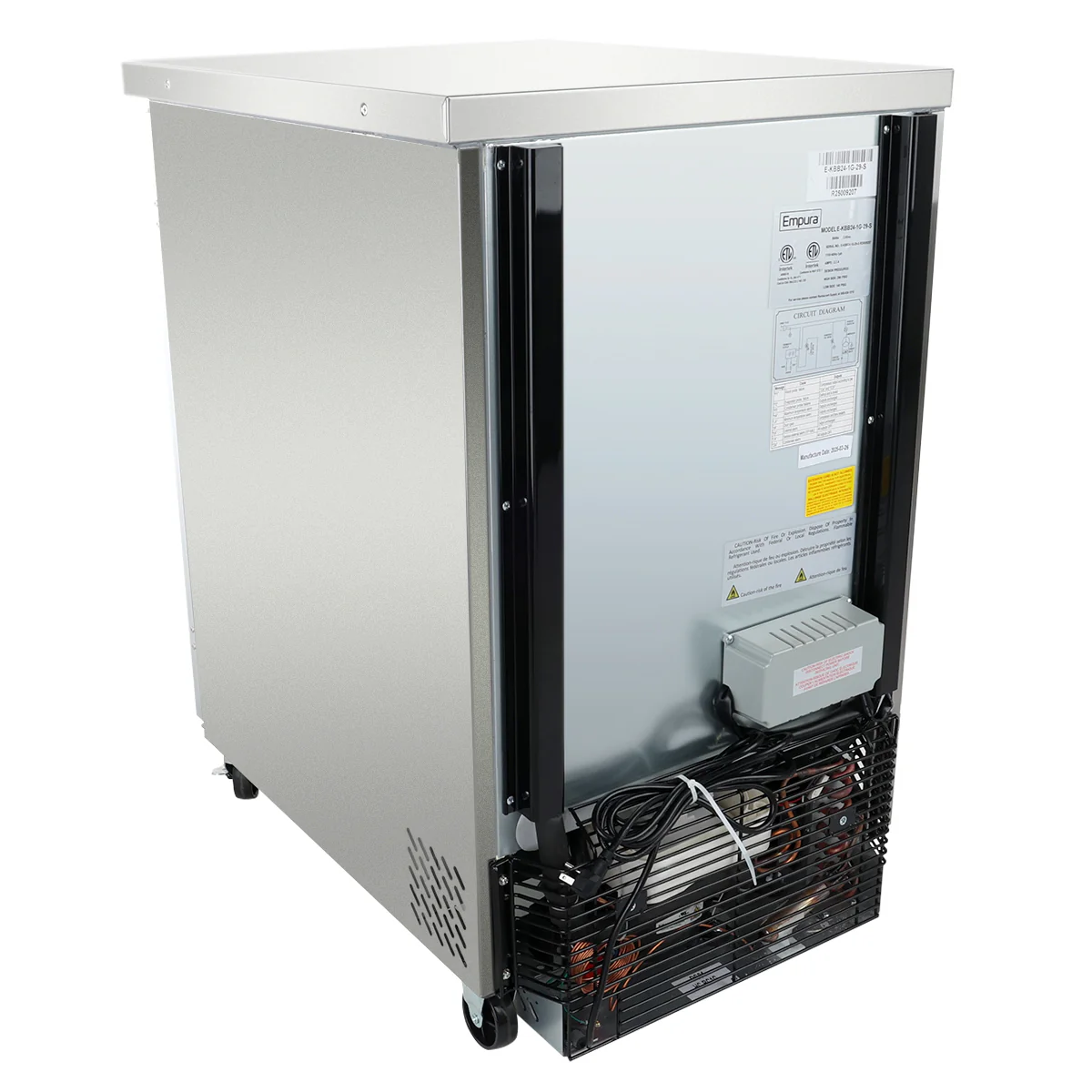 Empura E-KBB24-1G-29-S 24 Inch Back Bar Cooler 8.1 cu ft capacity with Glass Door Empura E-KBB24-1G-29-S 24 Inch Back Bar Cooler 8.1 cu ft capacity with Glass Door
