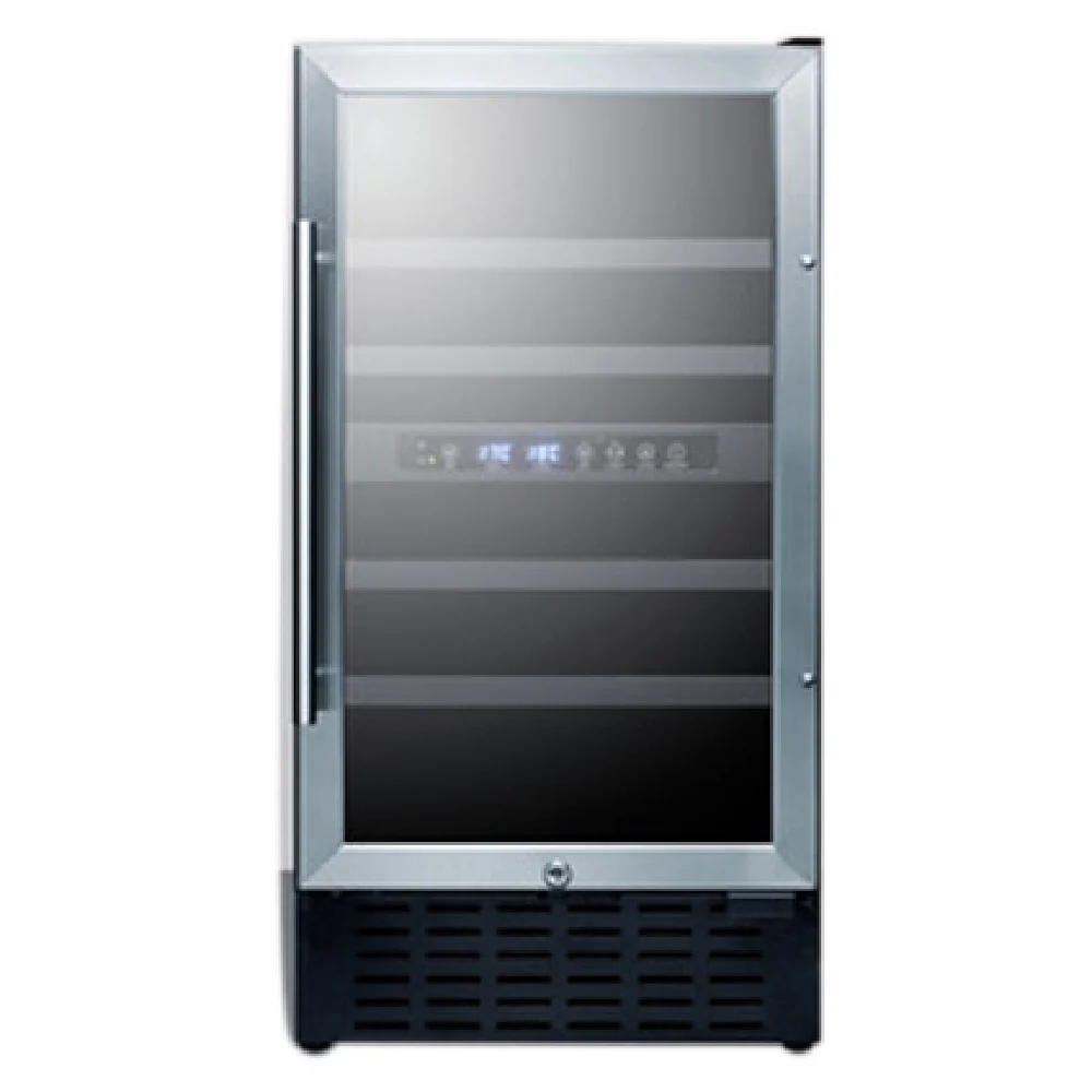 Summit SWC182Z 17-3/4 Inch Wine Cellar Electric Dual Zone Built-in and Freestanding Black Exterior Summit SWC182Z 17-3/4 Inch Wine Cellar Electric Dual Zone Built-in and Freestanding Black Exterior