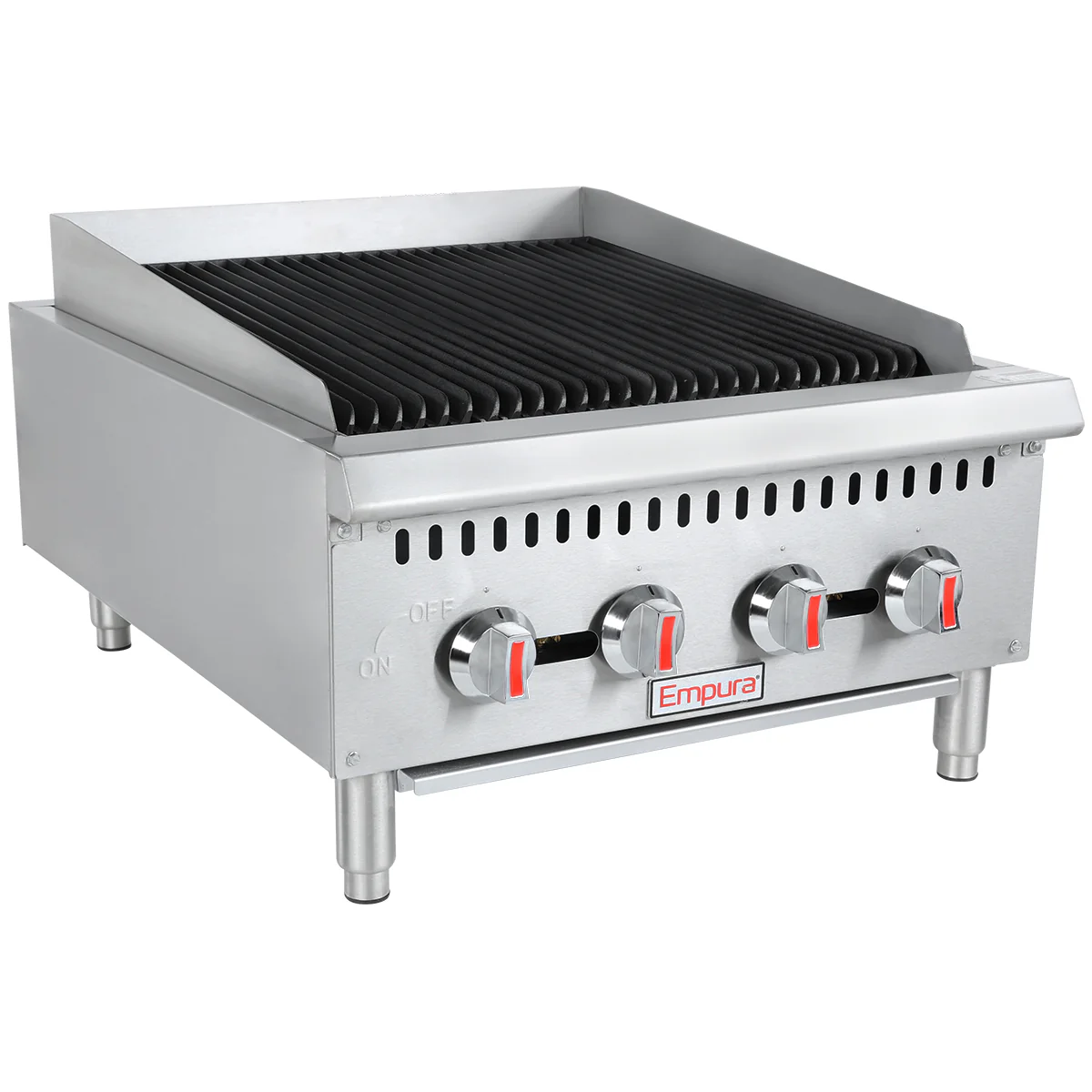 Empura Equipment ECB-24 24 Inch Gas Charbroiler with 4 Burners 80000 BTU Empura Equipment ECB-24 24 Inch Gas Charbroiler with 4 Burners 80000 BTU