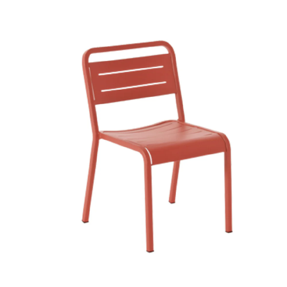 emuamericas, llc E208 20 Inch Stacking Side Chair Outdoor Indoor Aluminum Metal Seat emuamericas, llc E208 20 Inch Stacking Side Chair Outdoor Indoor Aluminum Metal Seat