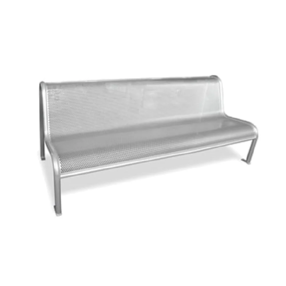 emuamericas llc U340M-96 81 Inch Long Outdoor Bench Perforated Steel Mesh Silver Finish