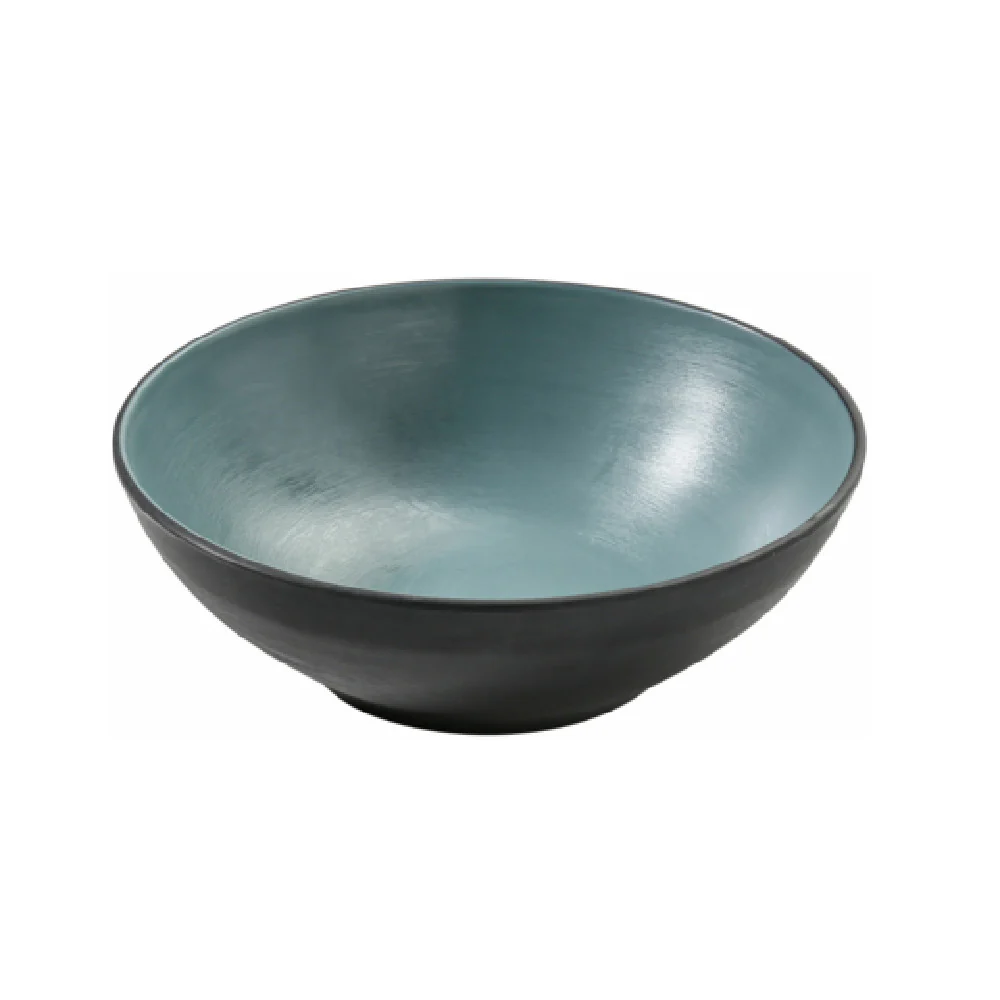 Yanco BM-407TL 7.25 Inch Cereal Salad Bowl 24 Oz Melamine Gray and Teal Yanco BM-407TL 7.25 Inch Cereal Salad Bowl 24 Oz Melamine Gray and Teal