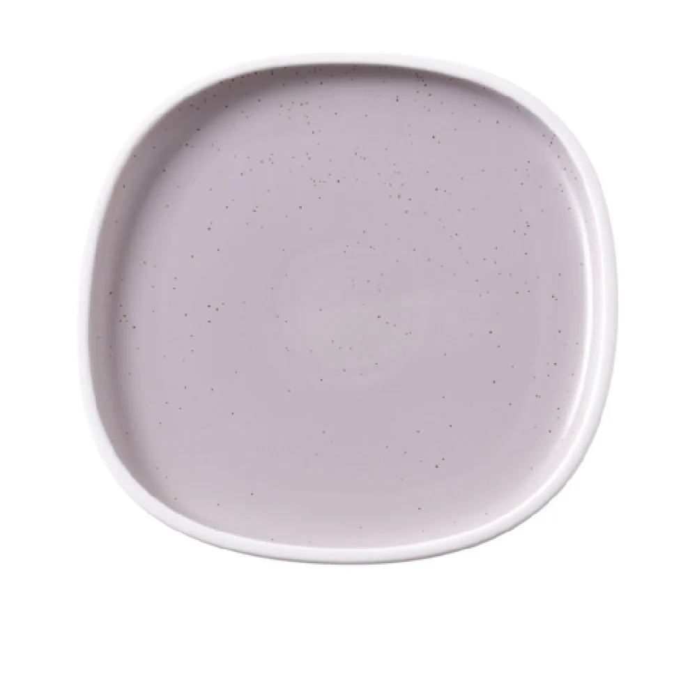 Yanco DM-209 9-1/4 Inch Square Plate with Upright Rim Porcelain Lavender Yanco DM-209 9-1/4 Inch Square Plate with Upright Rim Porcelain Lavender