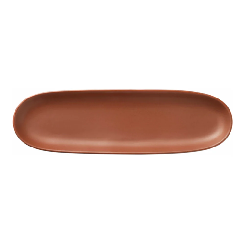 Libbey DRI-11-C 4 Inch Oblong Tray with Satin Matte Finish Porcelain