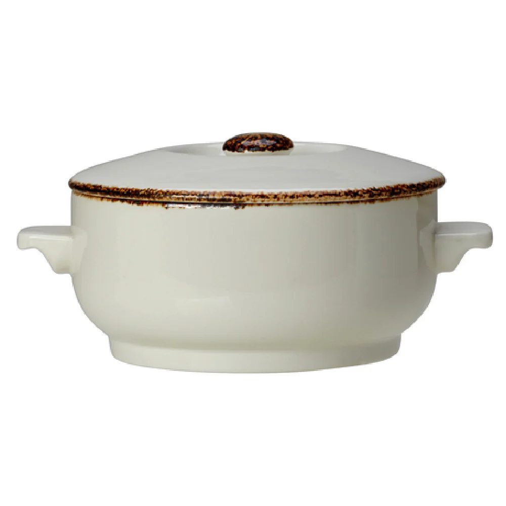 Steelite 17140829 4.87 Inch Soup Bowl Cover Dapple Brown China Lid Steelite 17140829 4.87 Inch Soup Bowl Cover Dapple Brown China Lid