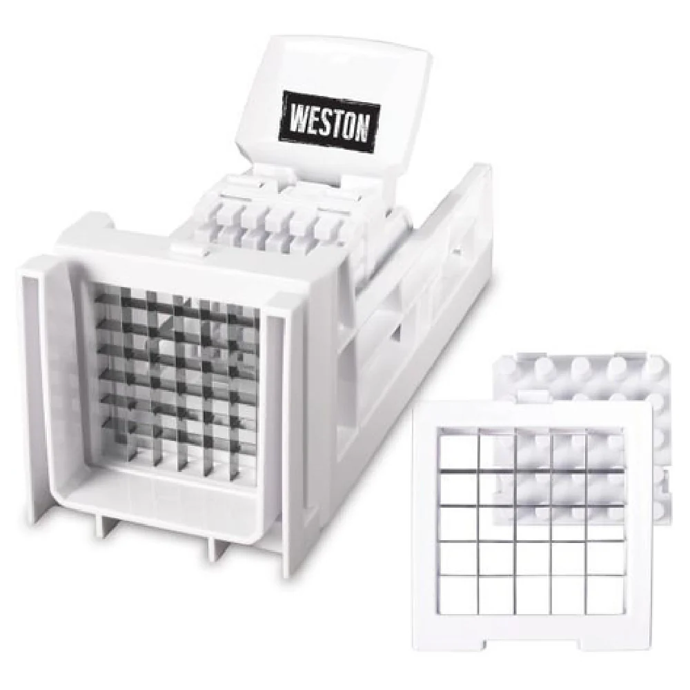 Hamilton Beach 36-3301-W 10 Inch Manual Ratchet Handle French Fry Cutter and Vegetable Dicer with Removable Blades