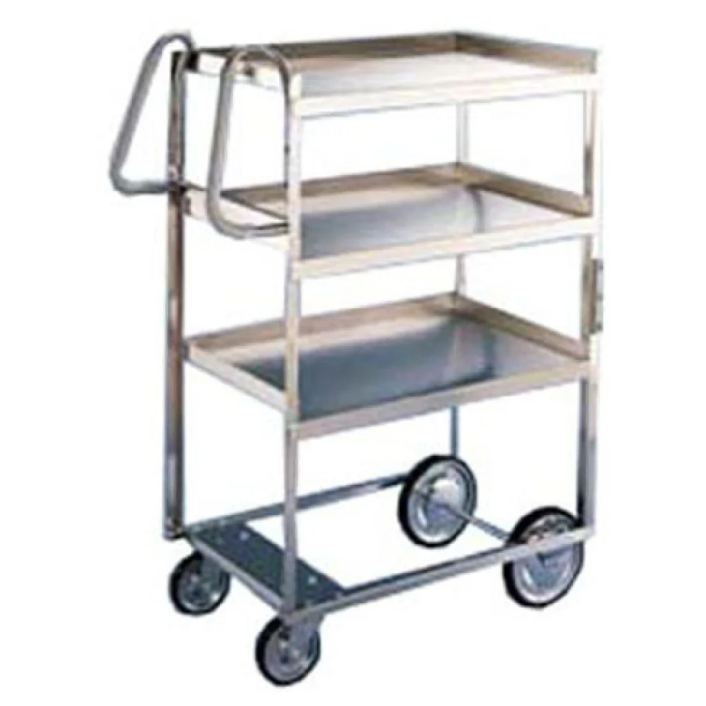 Lakeside 5910 35 Inch 2-tier Open Design Utility Cart Stainless Steel with Ergonomic Handles Lakeside 5910 35 Inch 2-tier Open Design Utility Cart Stainless Steel with Ergonomic Handles