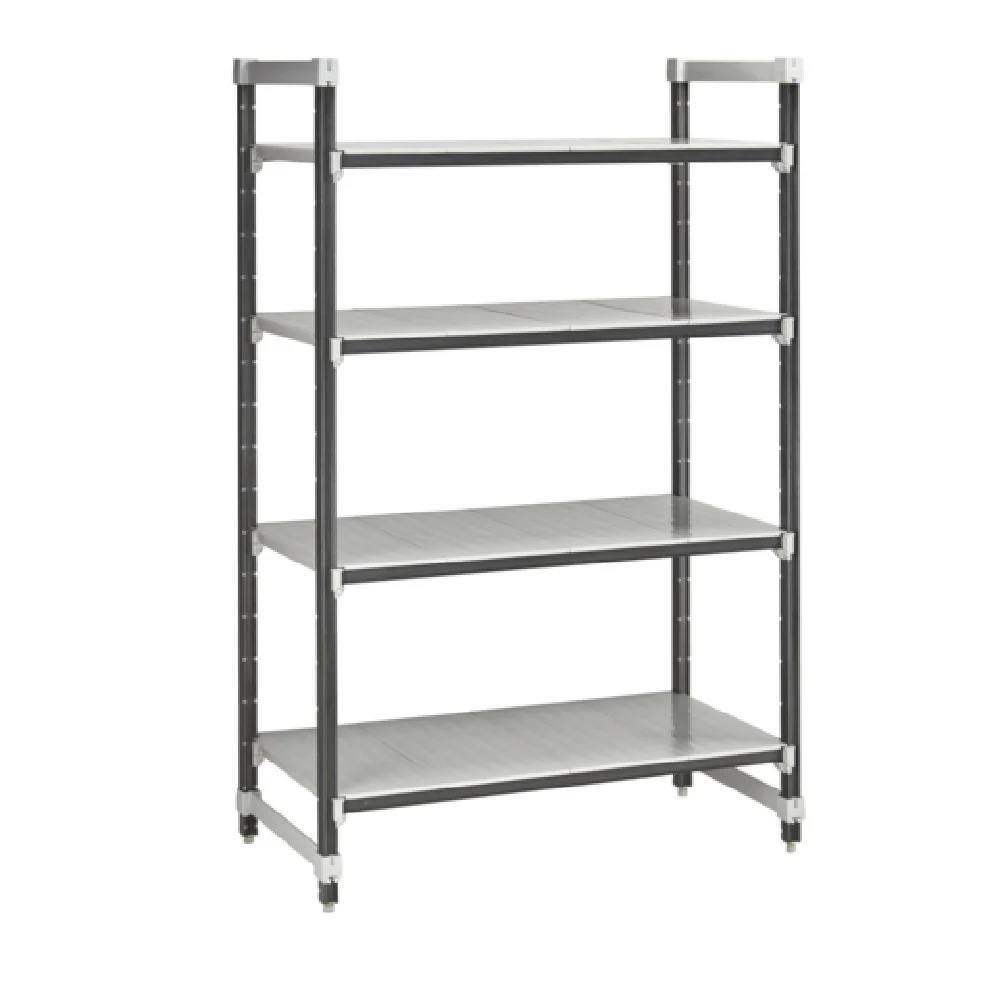 Cambro EXU244284S4480 24 Inch 4 Tier Shelving Unit with Antimicrobial Protection Gray