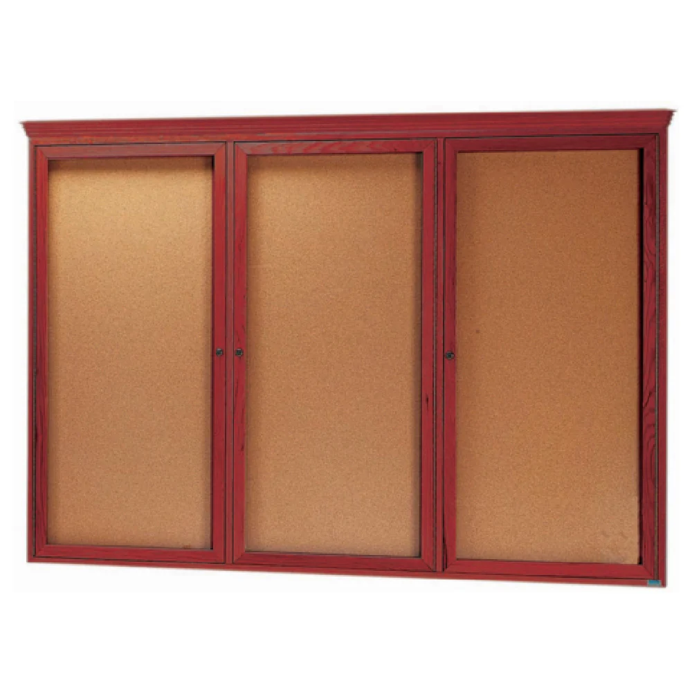 Aarco CBC4872R 72 Inch Enclosed Bulletin Board with Cherry Stained Finish Aarco CBC4872R 72 Inch Enclosed Bulletin Board with Cherry Stained Finish