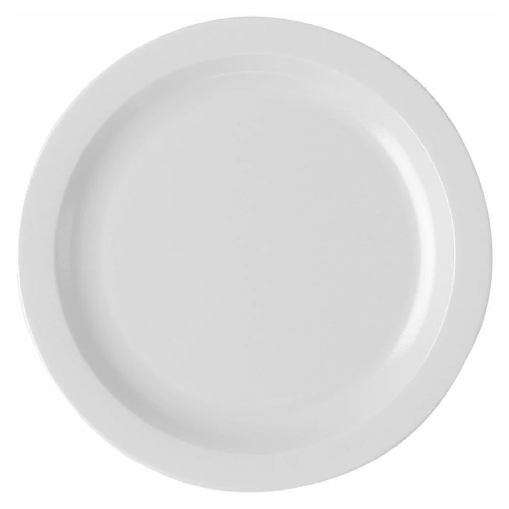 Cambro 10CWNR148 10 Inch Narrow Rim Plate Non-porous Smooth White Polycarbonate