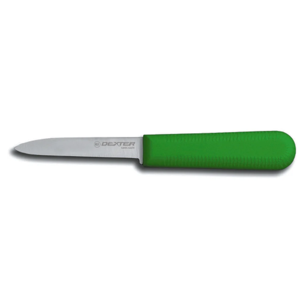 Dexter Russell S104G-PCP 3-1/4 Inch High-carbon Steel Cook's Style Paring Knife Green Handle Dexter Russell S104G-PCP 3-1/4 Inch High-carbon Steel Cook's Style Paring Knife Green Handle