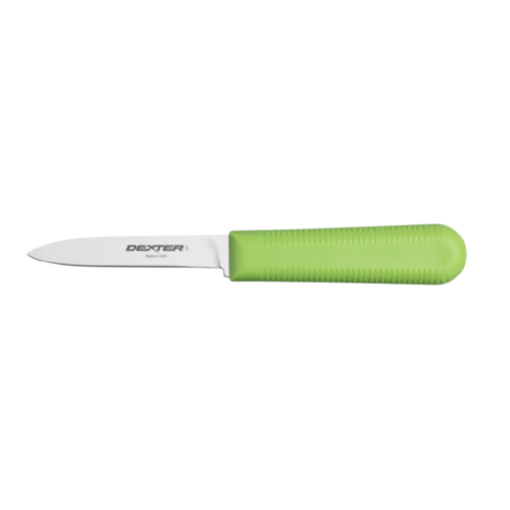 Dexter Russell S104G-PCP 3-1/4 Inch High-carbon Steel Cook's Style Paring Knife Green Handle Dexter Russell S104G-PCP 3-1/4 Inch High-carbon Steel Cook's Style Paring Knife Green Handle