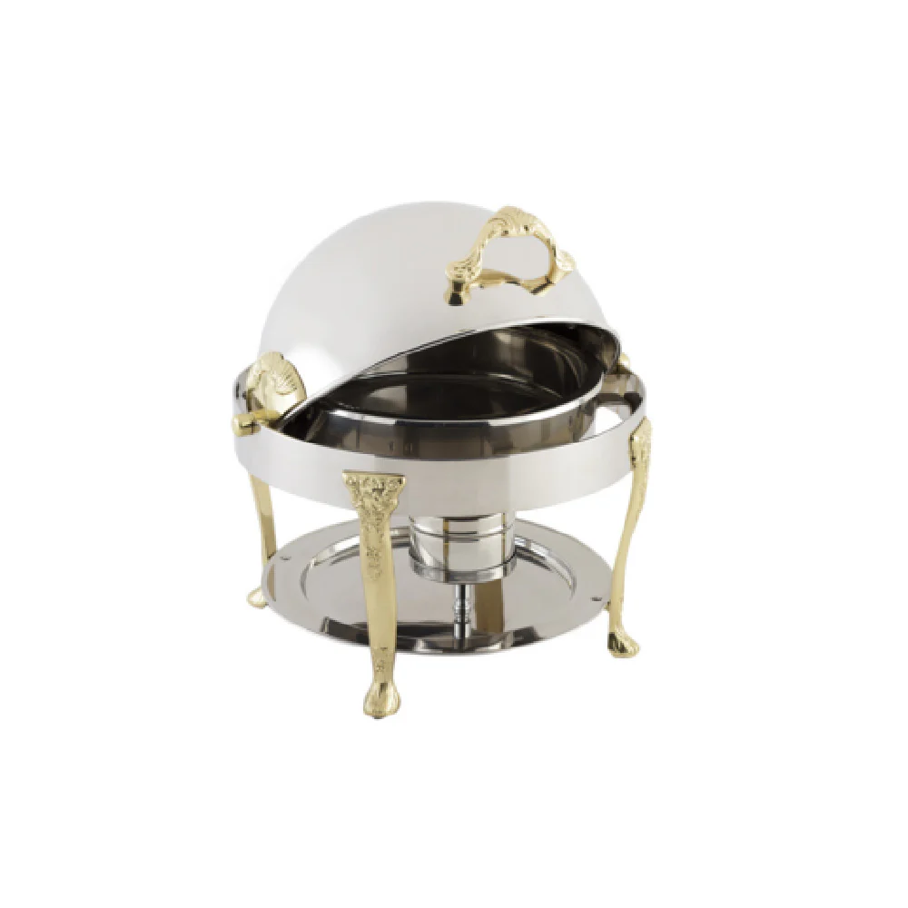 Bon Chef 17014G 3 Quart Round Chafer with Gold Plated Renaissance Legs Stainless Steel Bon Chef 17014G 3 Quart Round Chafer with Gold Plated Renaissance Legs Stainless Steel