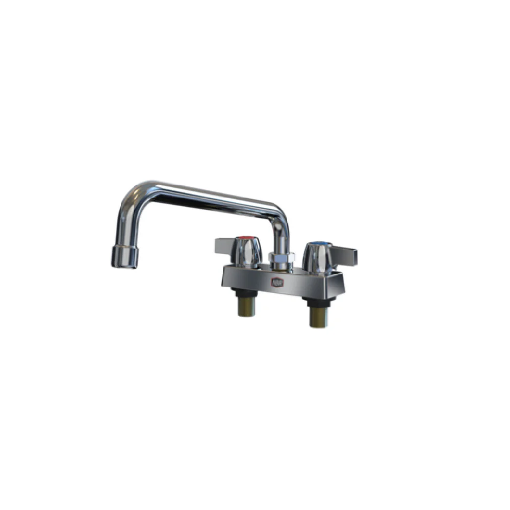 NBR Equipment P3D4S10 4 Inch Deck Mount Faucet with 10 Inch Swing Spout Brass Body