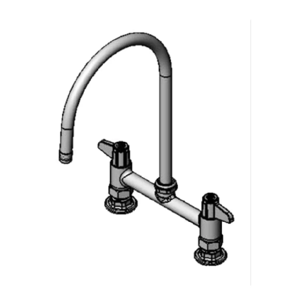 T&S Brass 5F-8DLS09 8 Inch Gooseneck Swivel Deck Mount Faucet with Ceramic Cartridge T&S Brass 5F-8DLS09 8 Inch Gooseneck Swivel Deck Mount Faucet with Ceramic Cartridge