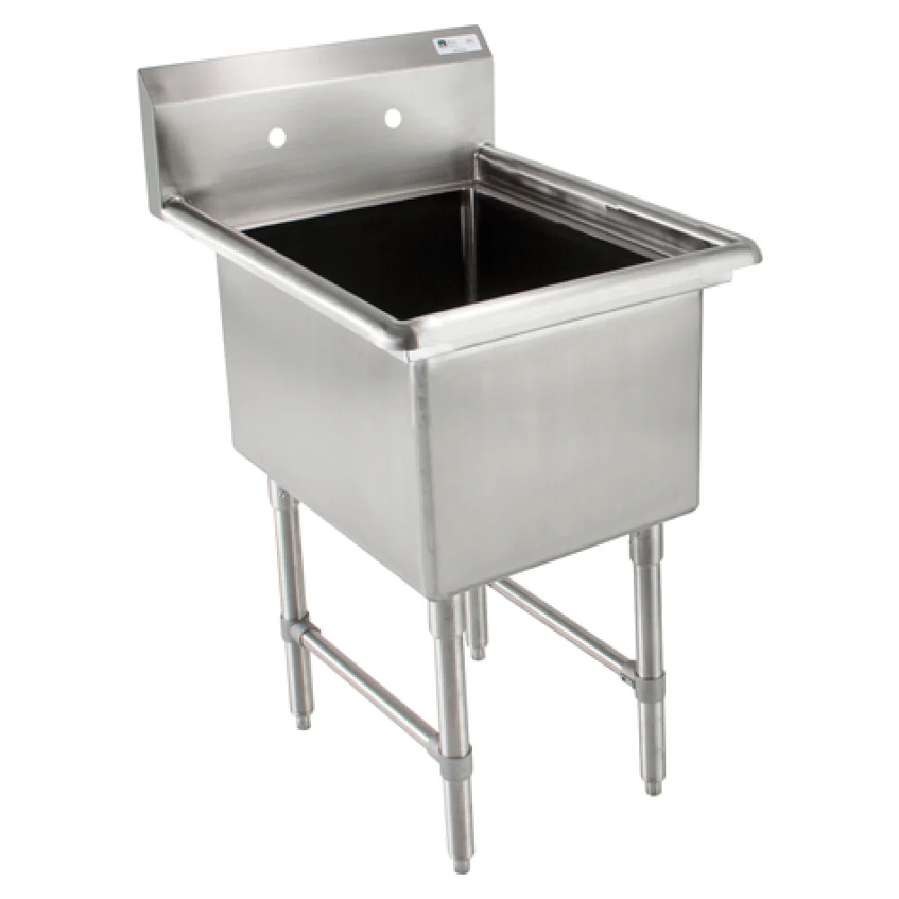 John Boos PBMS-C-2016 25-5/8 Inch Mop Sink with 20 Inch Compartment and Backsplash Stainless Steel