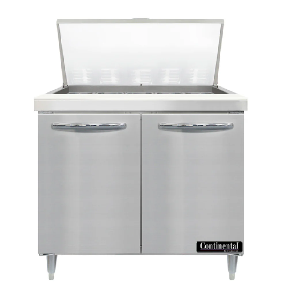 Continental Refrigerator D36N15M 36 Inch Two Section Refrigerated Counter with 15 Pans