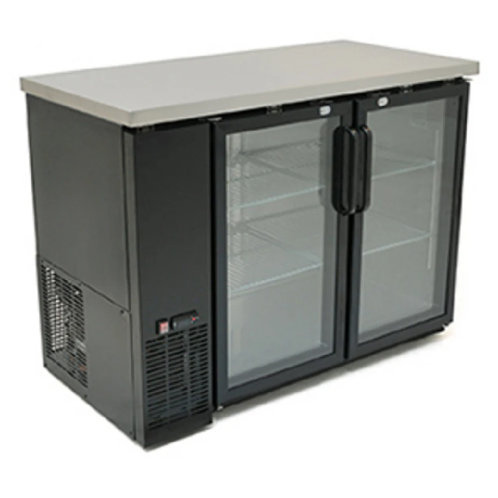 Eagle BPR-UBB-3G 69 Inch Back Bar Cabinet Electric with Glass Doors and Stainless Steel Top
