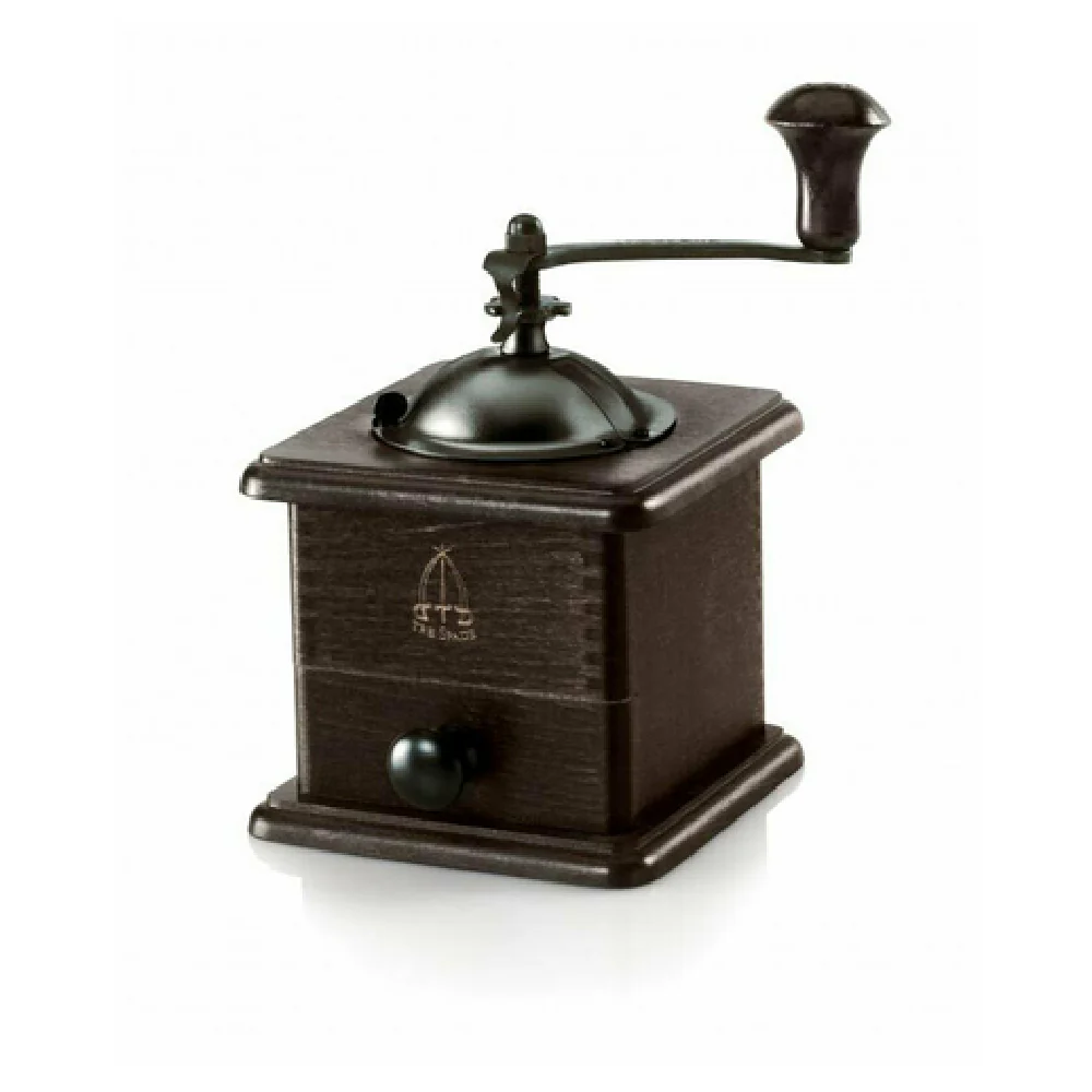 Omcan 43678 6.1 Inch Manual Coffee Mill 100g Hopper Beech Wood Steel