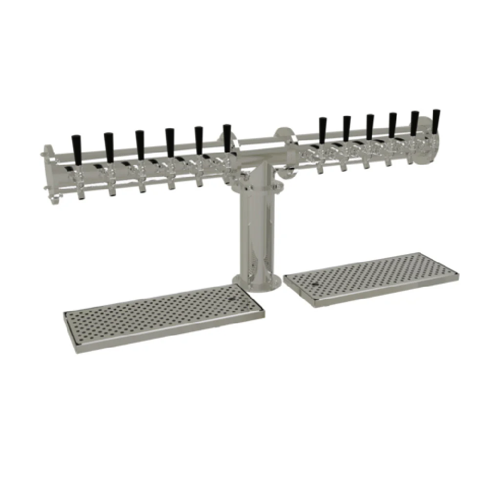 Glastender PT-12-MFR 51 Inch Draft Dispensing Tower Glycol-cooled Countertop Stainless Steel with 12 Faucets Glastender PT-12-MFR 51 Inch Draft Dispensing Tower Glycol-cooled Countertop Stainless Steel with 12 Faucets