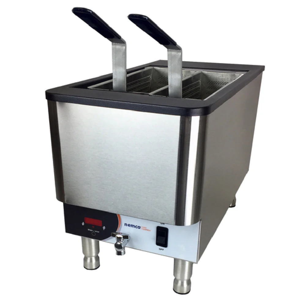 Nemco 6760-240 12 Inch Electric Pasta Cooker with Twin Baskets Stainless Steel Nemco 6760-240 12 Inch Electric Pasta Cooker with Twin Baskets Stainless Steel