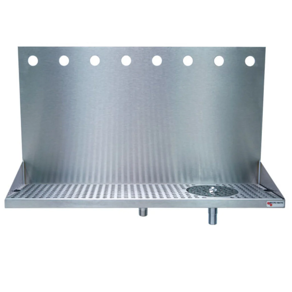 Optional 24 Inch Wall Mount Drip Tray Trough Stainless Steel With Integral Glass Rinser, Micro Matic DP-322ELD-8GR Optional 24 Inch Wall Mount Drip Tray Trough Stainless Steel With Integral Glass Rinser, Micro Matic DP-322ELD-8GR