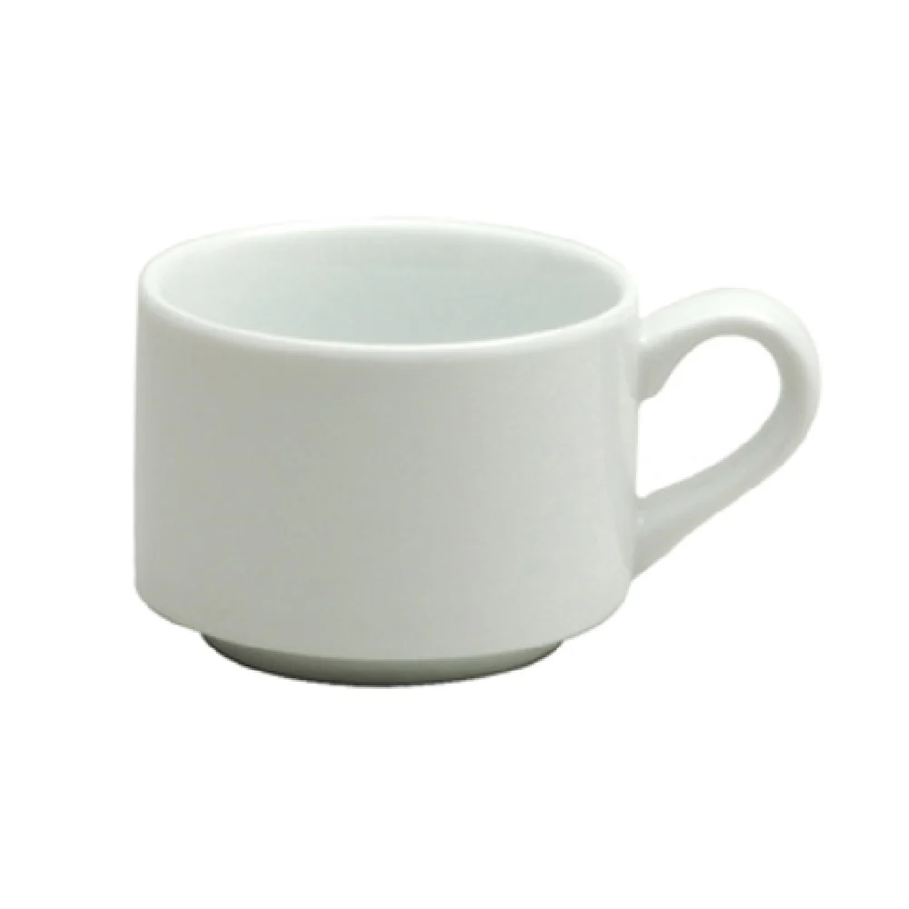 1880 Hospitality F8010000530 7-1/2 Oz Cup Handled Stackable Porcelain White