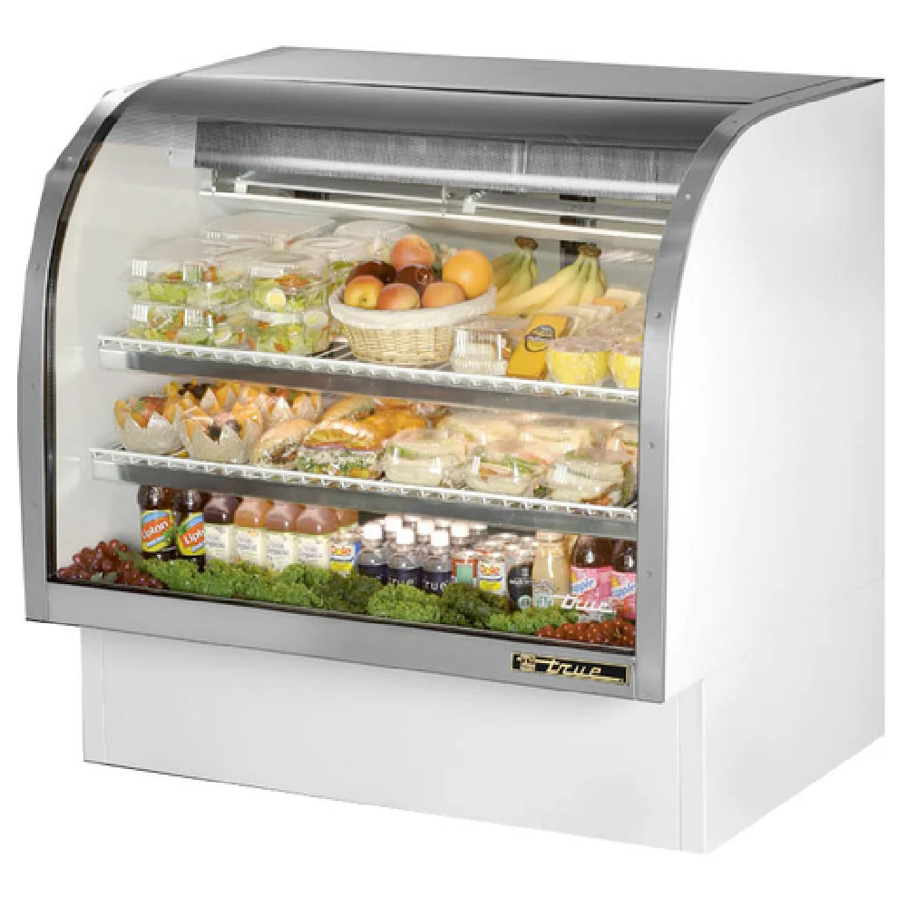 True Refrigeration TCGG-48-HC-LD 48-1/4 Inch Curved Glass Deli Case with Shelves