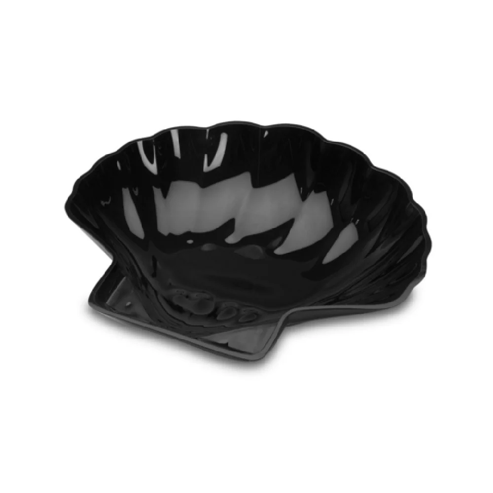 Steelite DFSHL101110 11 Inch Bowl Black Scallop Shell Acrylic Plastic 6 Packs