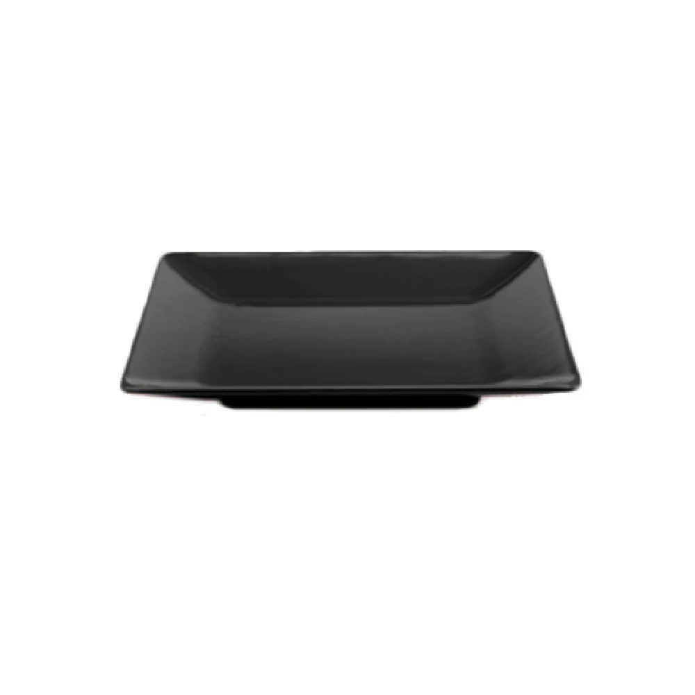 GET Enterprises M99SQ-B 9 Inch Square Plate Black Melamine Medium Rim