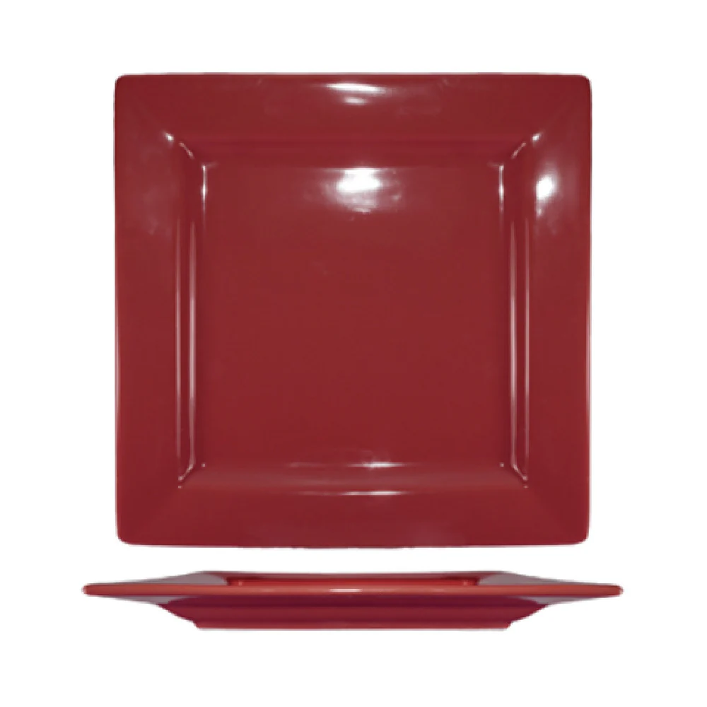 International Tableware EL-9-RH 9-1/8 Inch Square Plate Porcelain Lead Free with Wide Rim Rolled Edge International Tableware EL-9-RH 9-1/8 Inch Square Plate Porcelain Lead Free with Wide Rim Rolled Edge