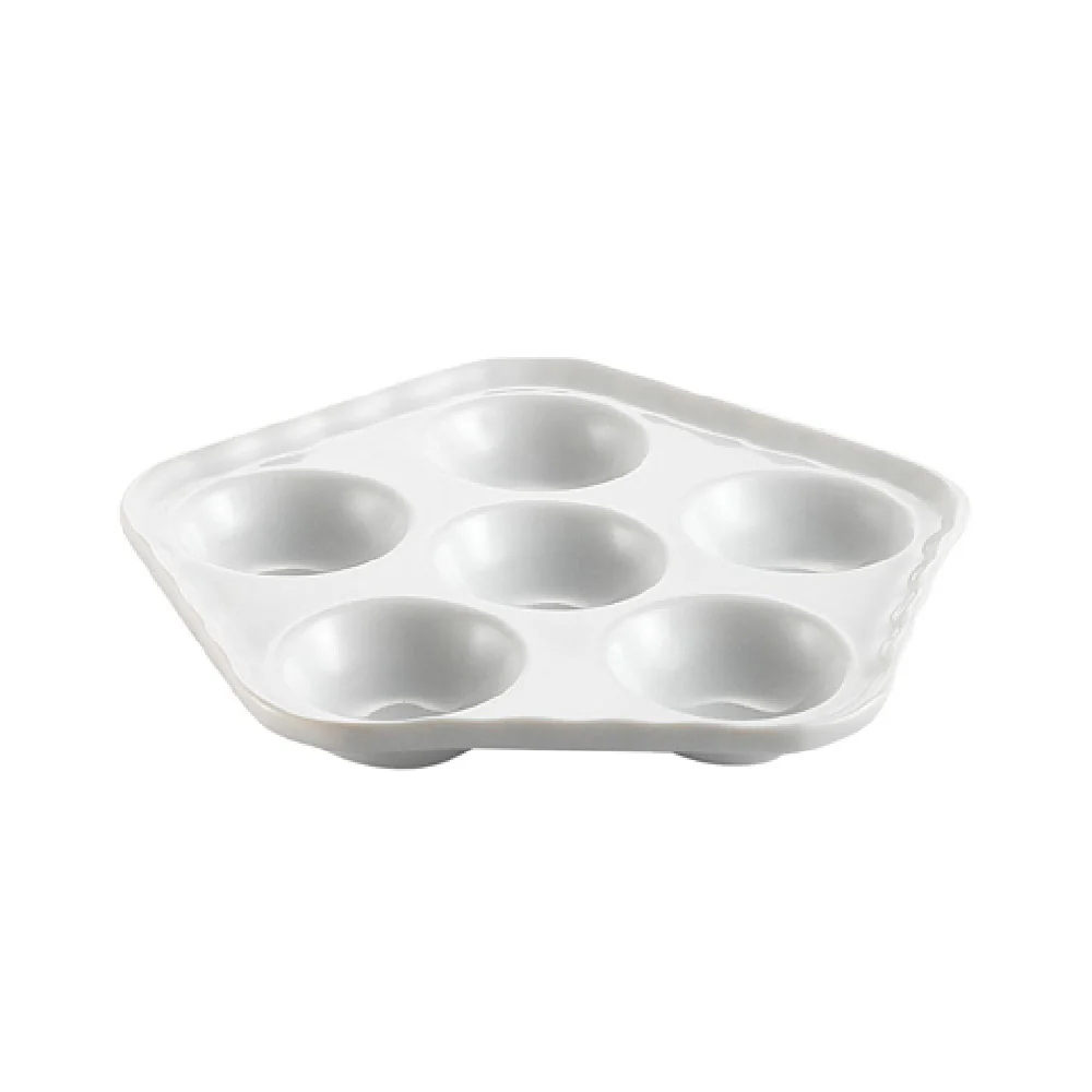 CAC China ESD-5 5-1/2 Inch Escargot Dish Pentagon Shape Porcelain