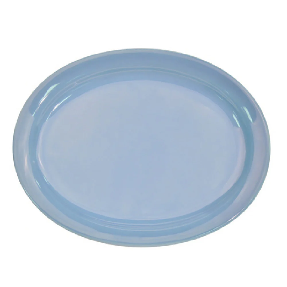 CAC China L-13NR-LBU 11-1/2 Inch Oval Platter Ceramic Narrow Rim Light Blue CAC China L-13NR-LBU 11-1/2 Inch Oval Platter Ceramic Narrow Rim Light Blue