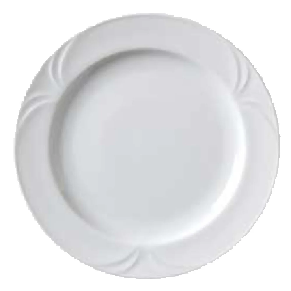 Vertex China PA-16 10-3/8 Inch Round Mid Rimmed Plate Porcelain Embossed Vertex China PA-16 10-3/8 Inch Round Mid Rimmed Plate Porcelain Embossed