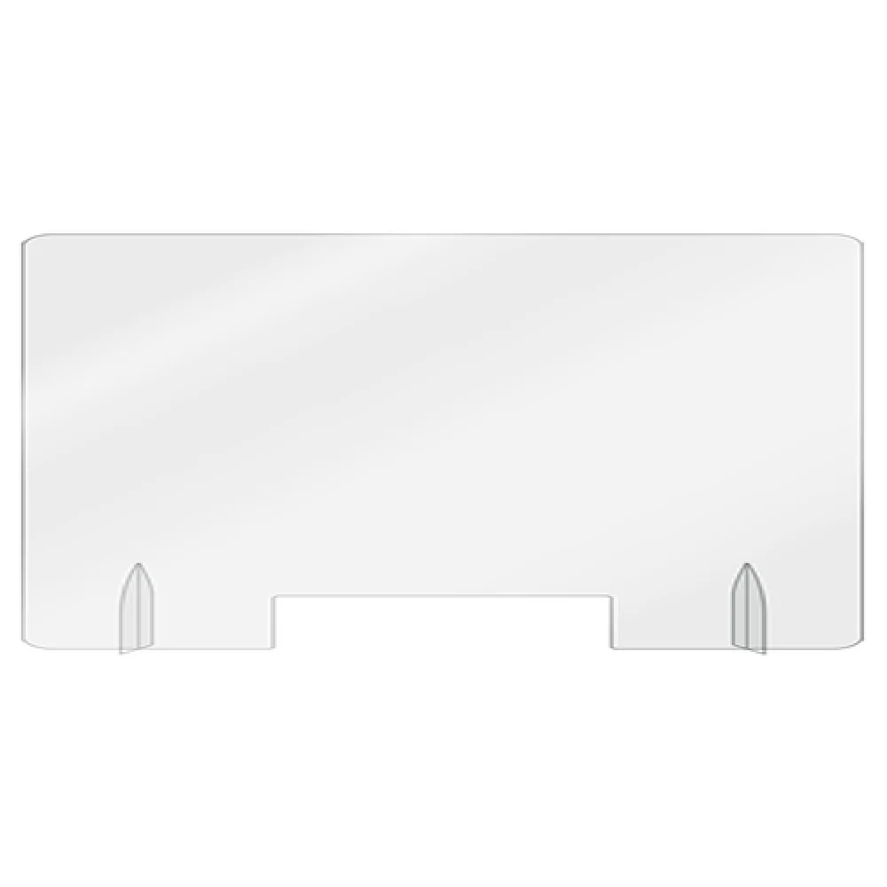 Aarco FPS2448-3 48 Inch Freestanding Protection Shield With Pass-thru Acrylic Clear