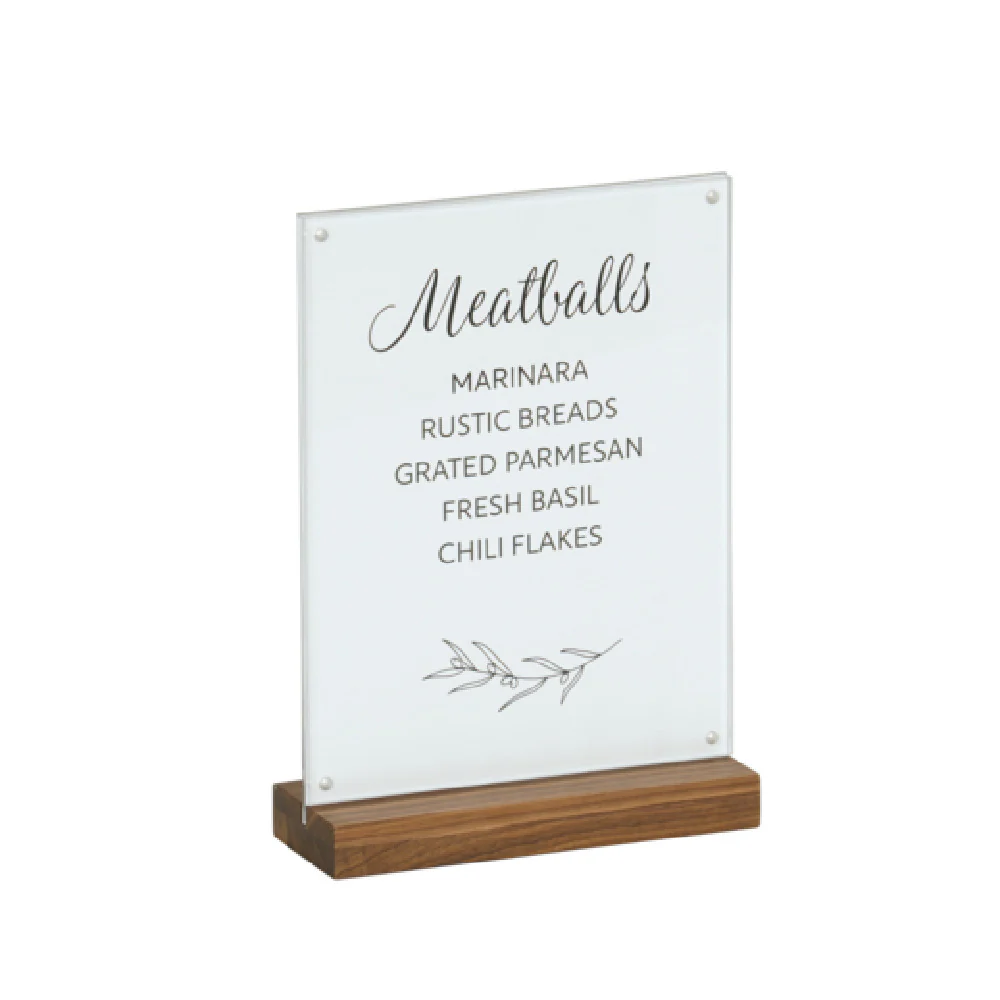Cal Mil 23185-811-78 8.5 Inch Walnut Sydney Card Holder Stainless Steel