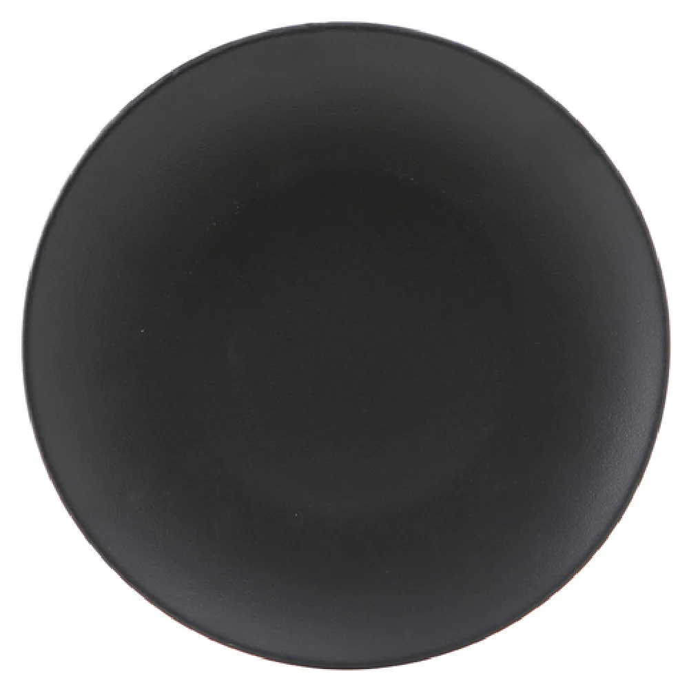 Tuxton VBA-102 10-1/4 Inch Round Coupe Plate Porcelain Matte Black with Microwave and Dishwasher Safe
