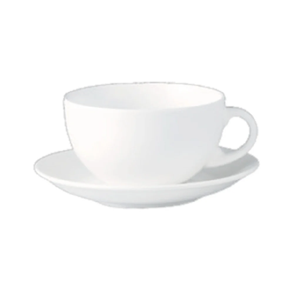 1880 Hospitality L5800000560 11-1/2 Oz Cappuccino Cup Porcelain Rolled Edge Handle Glazed White