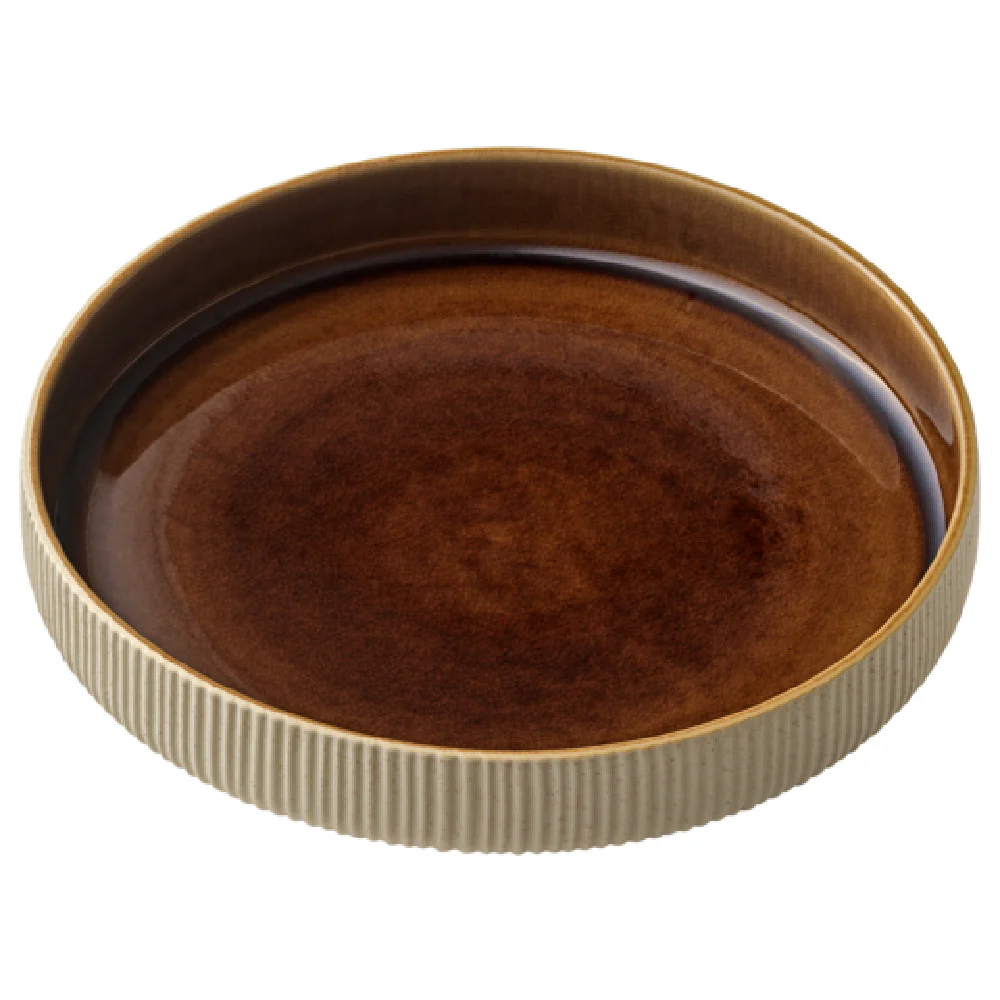BauscherHepp P011374-016150 9.5 Inch Diameter Plate Round Deep Rim Stoneware Brown