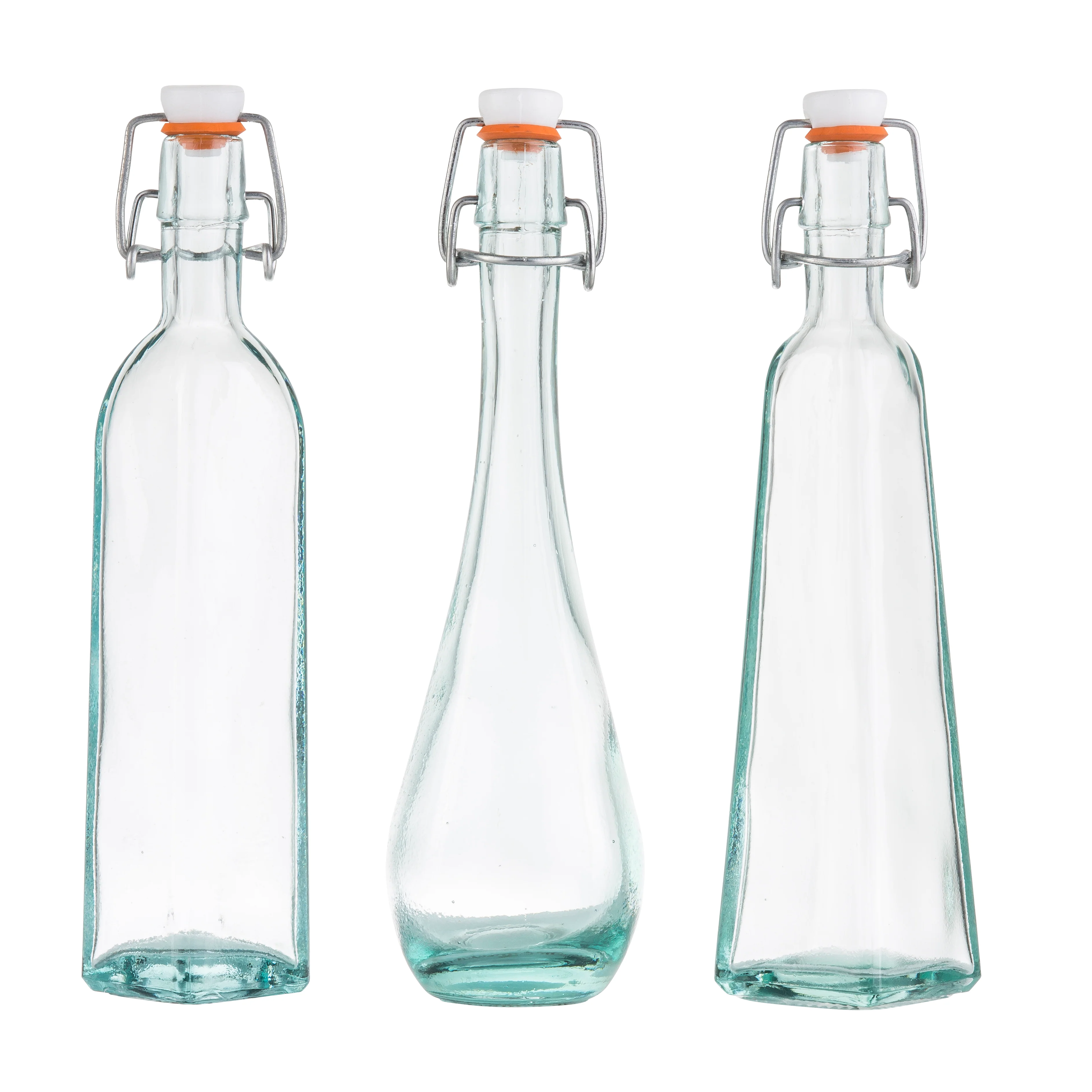Tablecraft H6634 4 Oz Assorted Resealable Bottles Set of 3 Recycled Glass Tablecraft H6634 4 Oz Assorted Resealable Bottles Set of 3 Recycled Glass