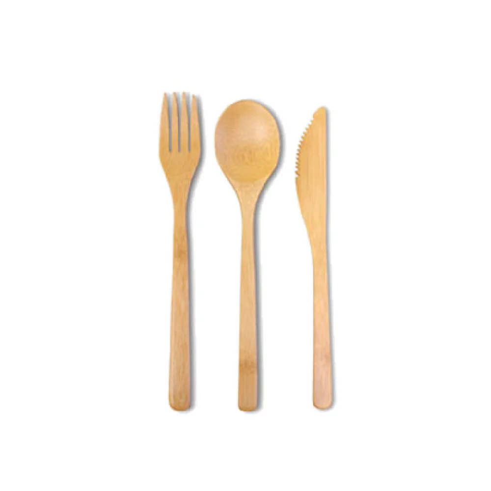 Town 51321 Fork Knife Spoon Set Bamboo Eco-Friendly Utensils