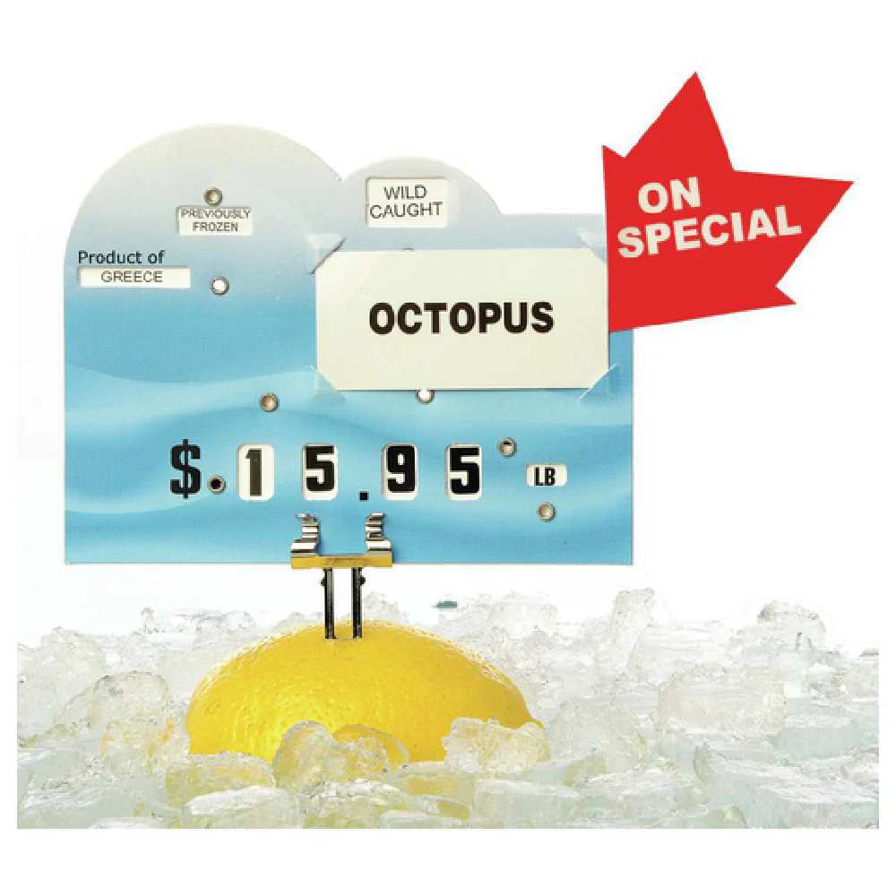 Hubert 16197 Deli Seafood Dial Tag Set 4-4/5