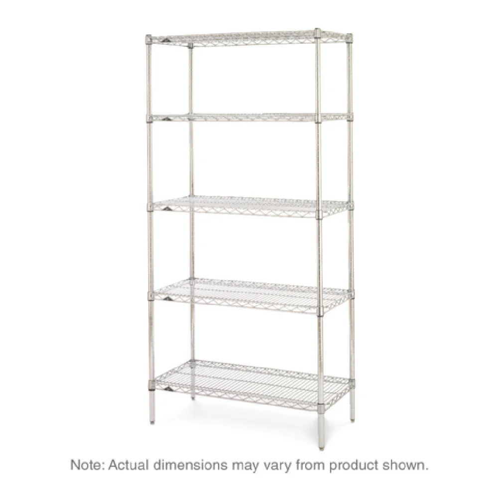Metro 5N517BR 24 Inch Wire Shelving Unit with 5 Wire Shelves Zinc Finish Metro 5N517BR 24 Inch Wire Shelving Unit with 5 Wire Shelves Zinc Finish