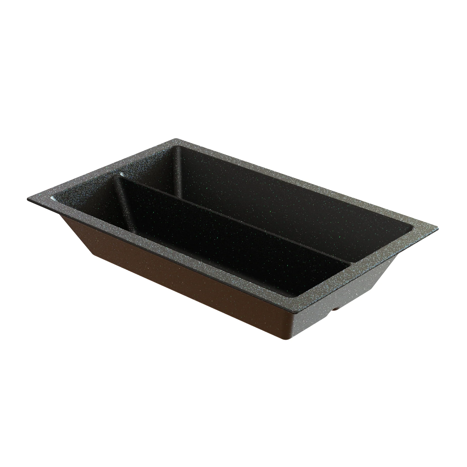 Tablecraft CW4050BKGS 21 Inch Cold Food Pan Divided 10 Quarts Duracoat Aluminum Black Green