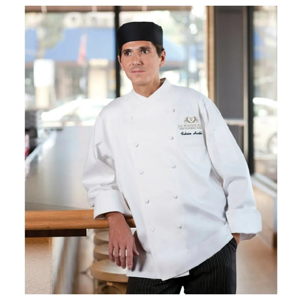 Chef Works ECCW-WHT-36 Size 36 Unisex Chef Coat Cotton Double-breasted White Chef Works ECCW-WHT-36 Size 36 Unisex Chef Coat Cotton Double-breasted White