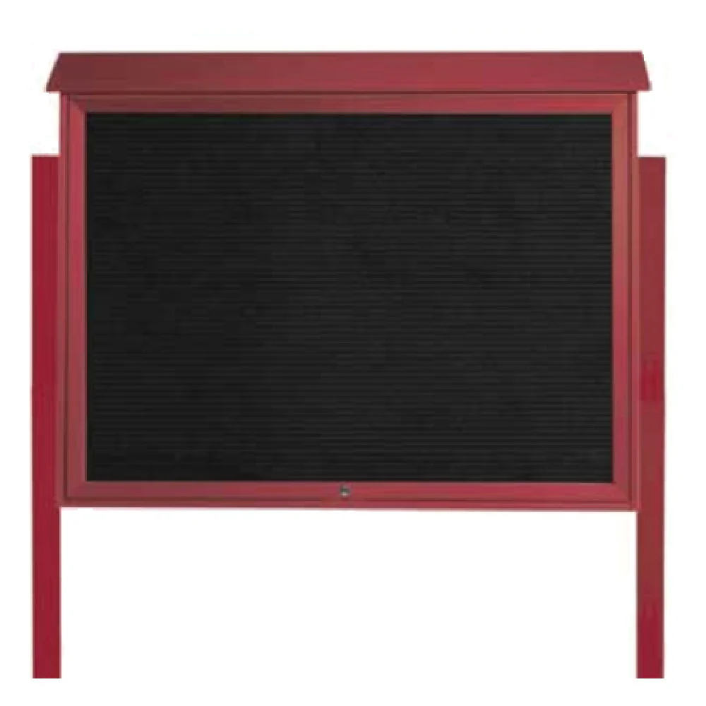 Aarco PLD4052TLDPP-7 52 Inch Freestanding Message Center Plastic Lumber Black