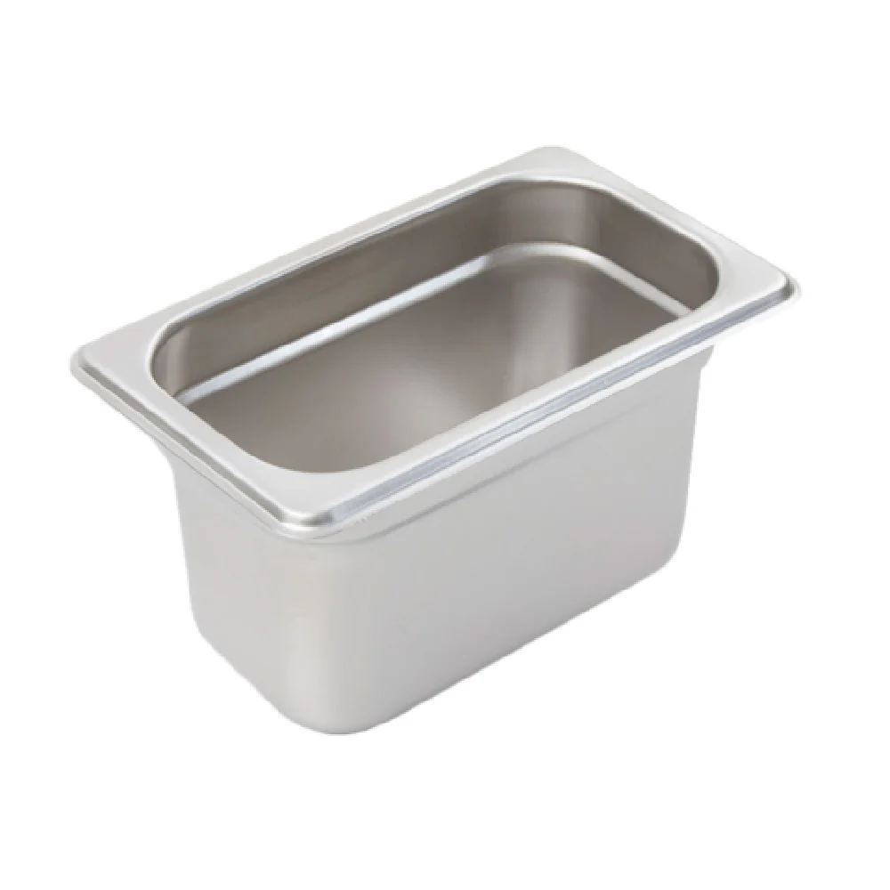 Crestware 4194 1/9 Size 24 Gauge Stainless Steel Steam Table Pan with Saf-T-Rim Crestware 4194 1/9 Size 24 Gauge Stainless Steel Steam Table Pan with Saf-T-Rim