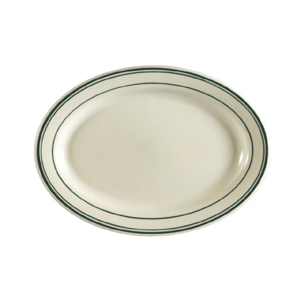 CAC China GS-14 12-1/2 Inch Platter Ceramic Dishwasher Safe Oval